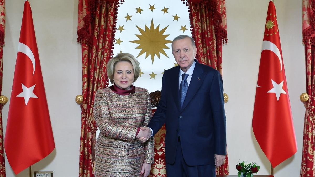 Bakan Erdoan, Matviyenko'yu kabul etti