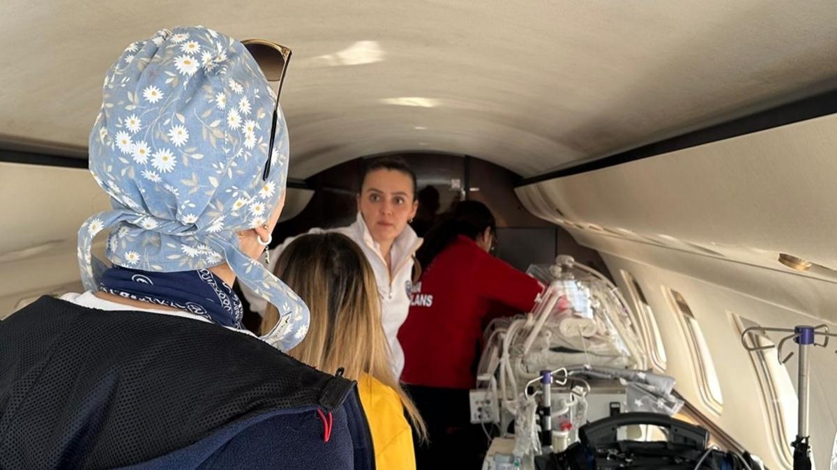 rnak'ta ambulans uak 3 aylk bebek iin havaland