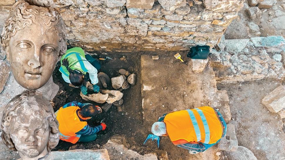 Aspendos kazlarnda tarihi Hermes kefi