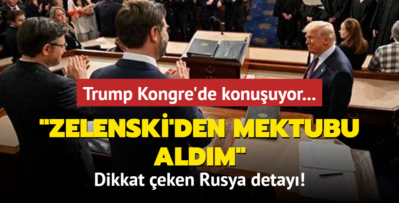 ABD Bakan Trump Kongre'de konuuyor: Zelenski'den mektubu aldm... Dikkat eken Rusya detay!