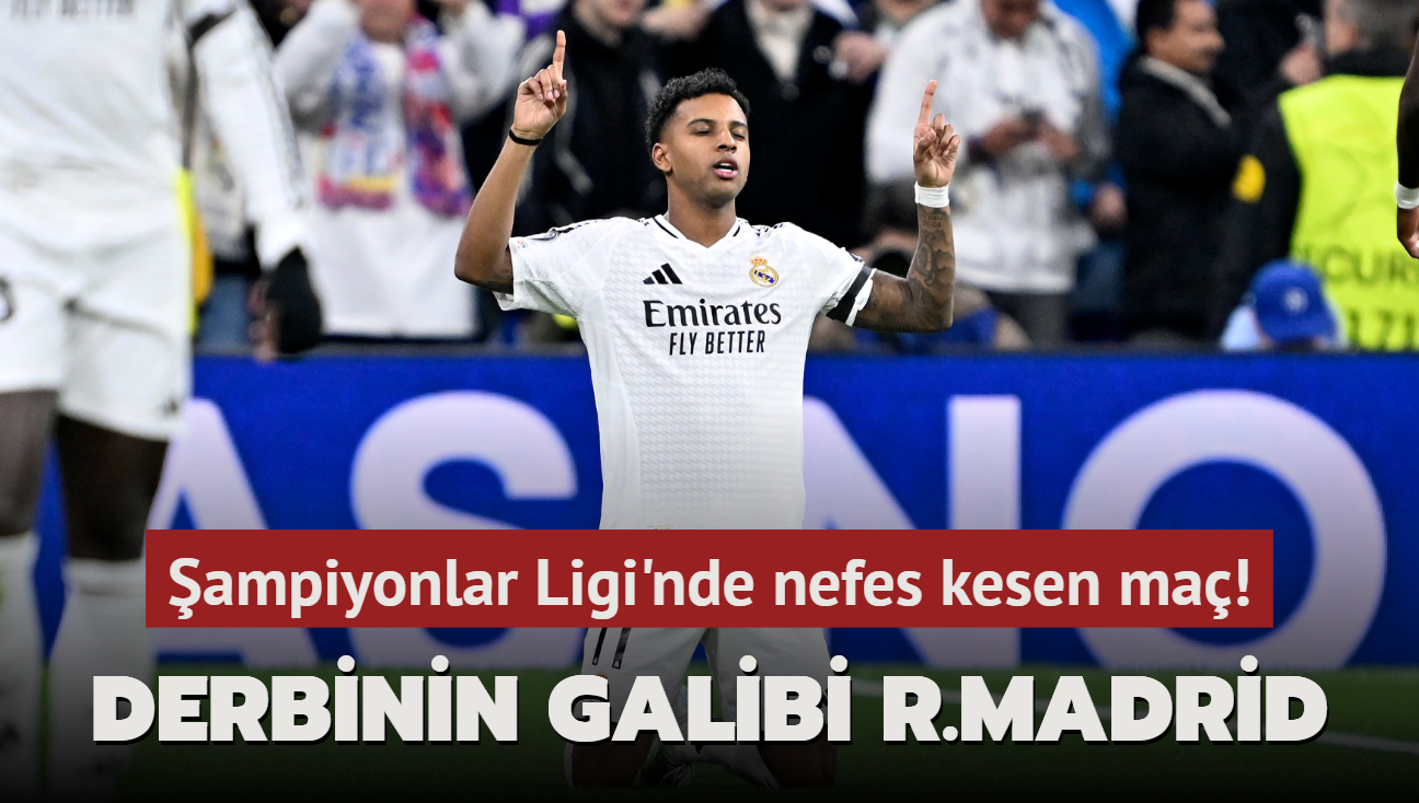 Derbide kazanan Real Madrid! ampiyonlar Ligi'nde nefes kesen ma