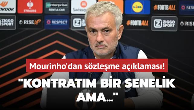 Mourinho'dan szleme aklamas! "Kontratm bir senelik ama..."