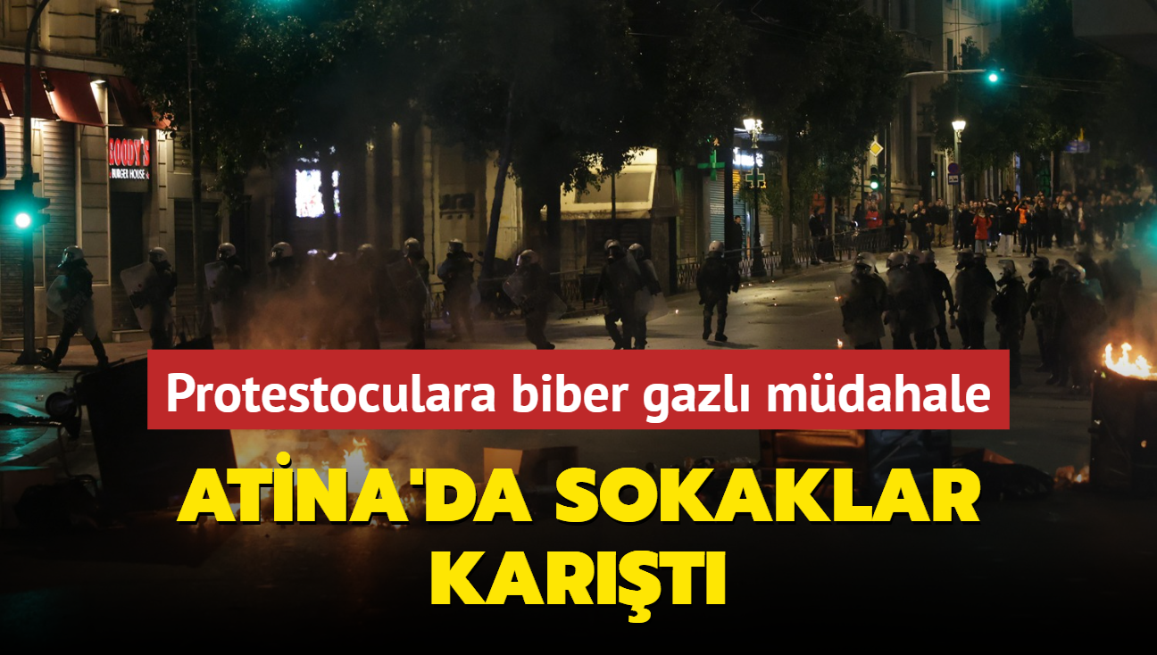 Atina'da sokaklar kart... Protestoculara biber gazl mdahale