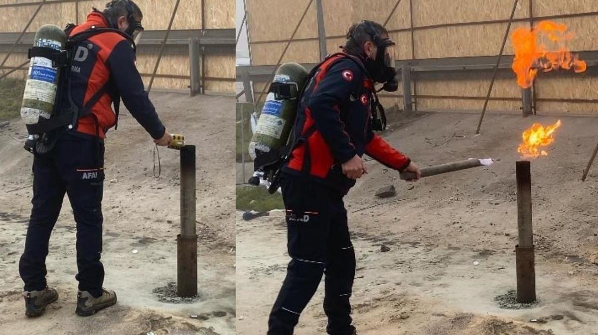 Patlamann nne gemek iin snen gaz tekrar alevlendirdiler