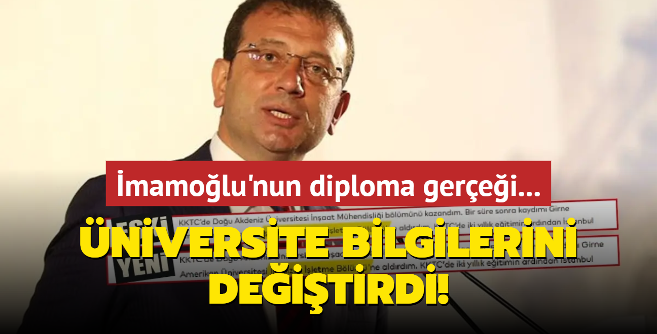 CHP'li BB Bakan Ekrem mamolu niversite bilgilerini deitirdi!