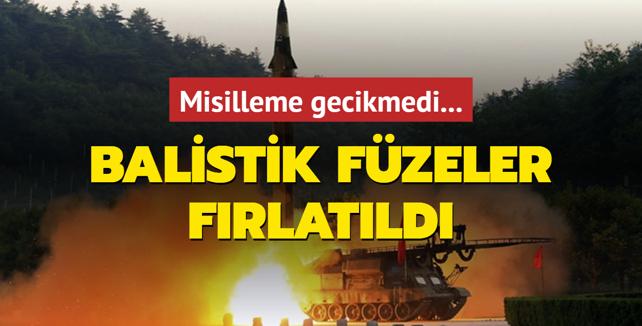 Misilleme gecikmedi... Balistik fzeler frlatld