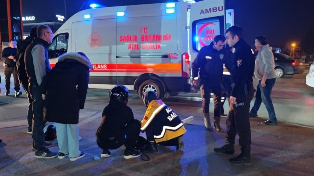 Motosiklet ve otomobil arpt: 1 yaral
