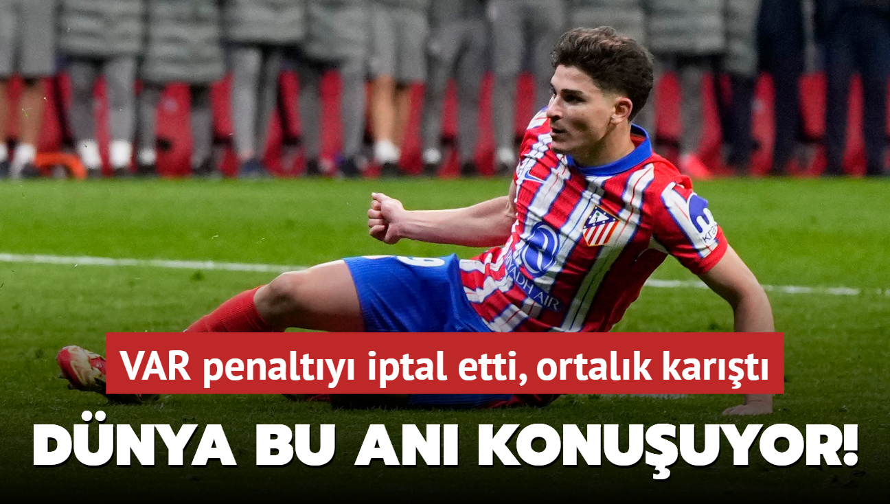 Dnya bu an konuuyor! VAR penalty iptal etti, ortalk kart