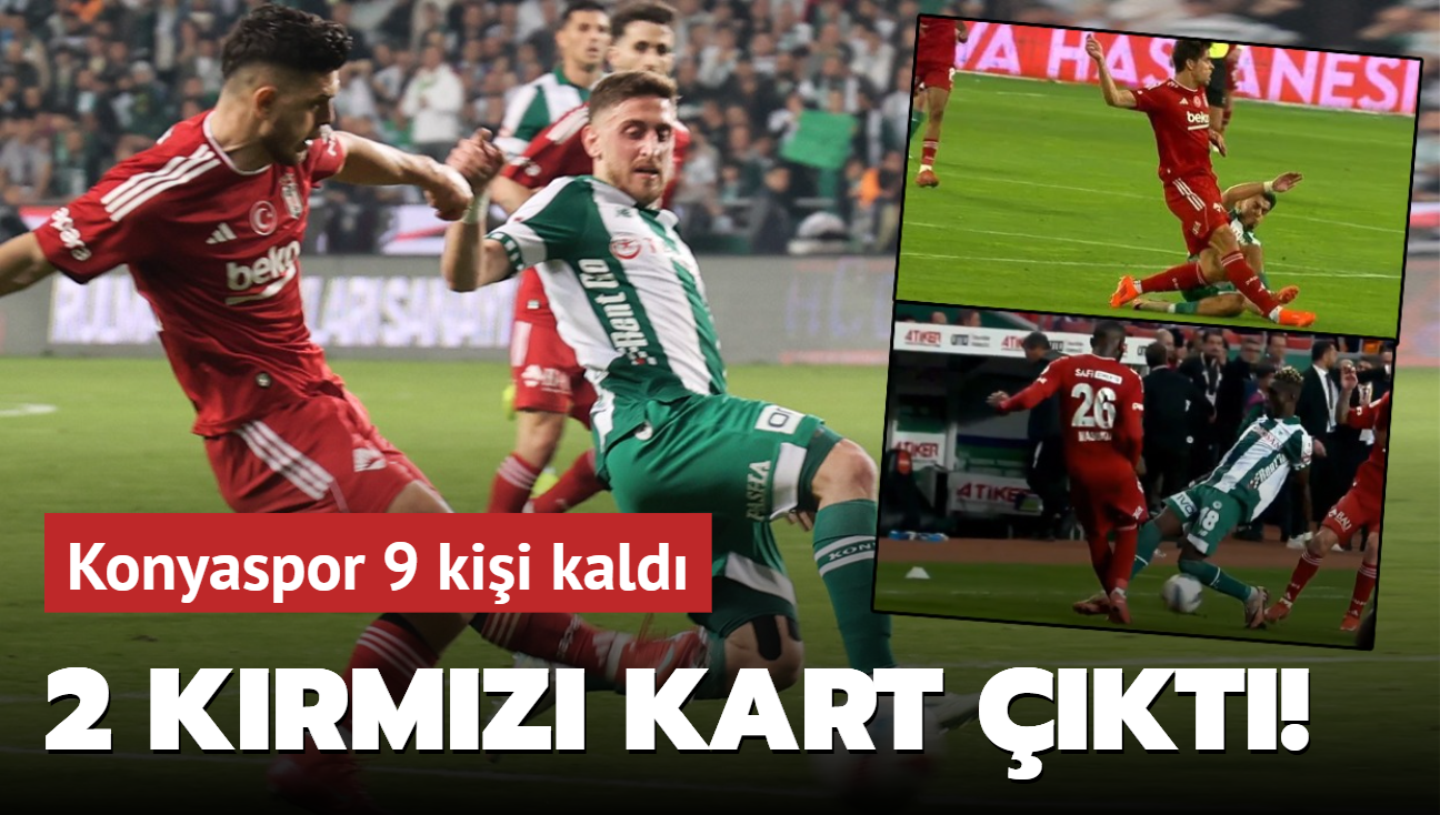 2 krmz kart kt! Konyaspor 9 kii kald