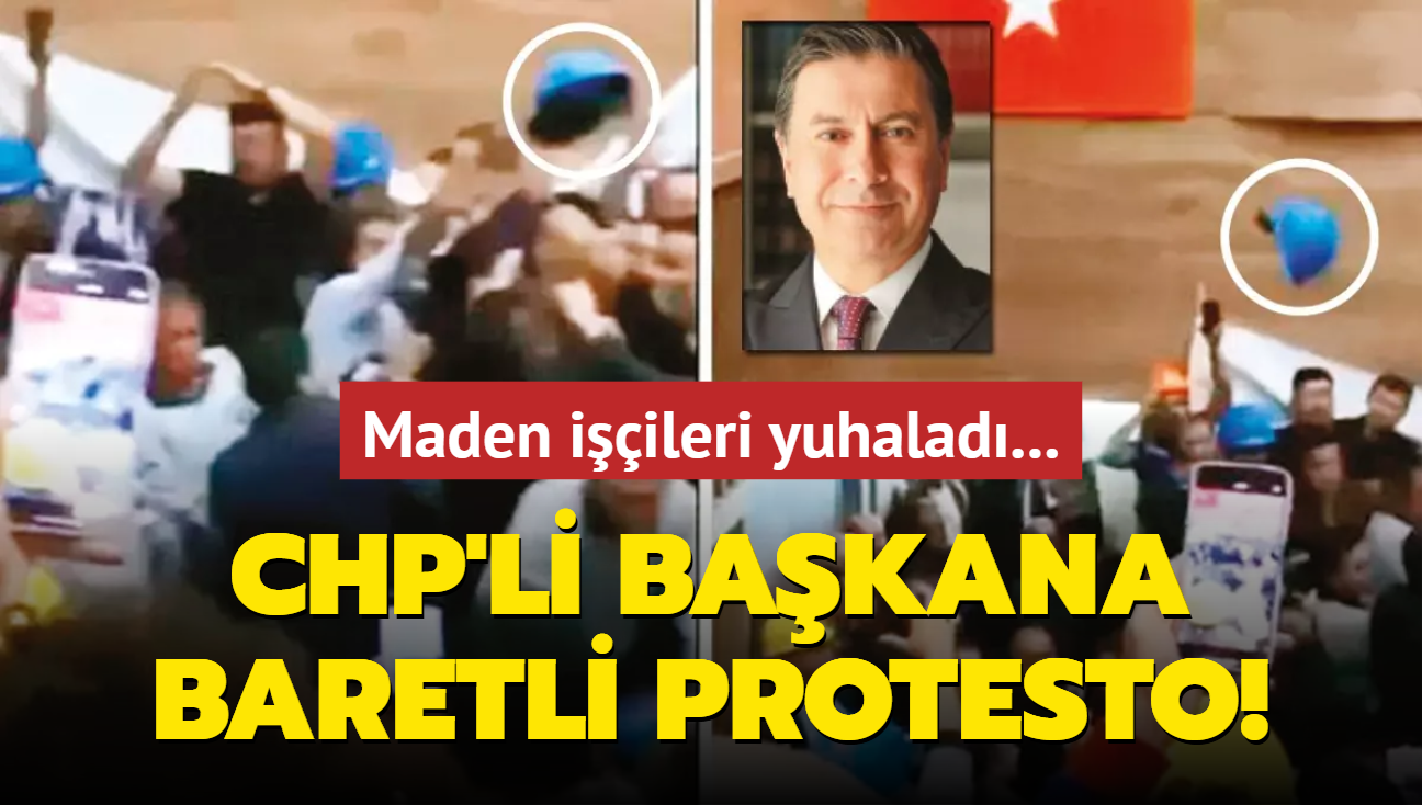 Maden iileri yuhalad... CHP'li bakana baretli protesto!