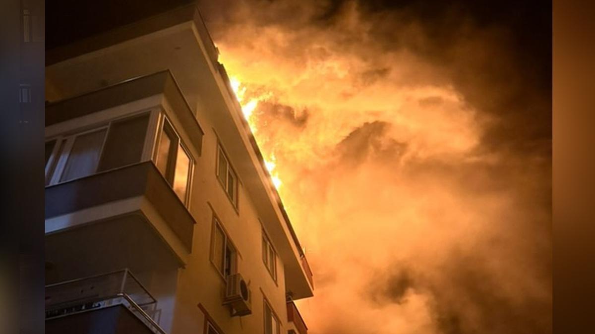 Alanya'da 4 katl binada yangn