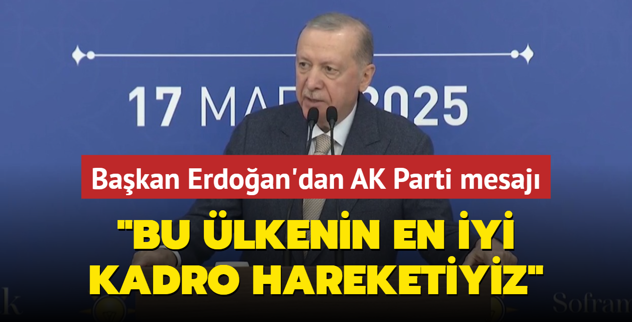 Bakan Erdoan'dan AK Parti mesaj... "Bu lkenin en iyi kadro hareketiyiz"