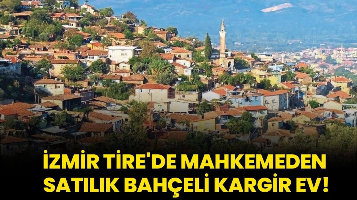 zmir Tire'de mahkemeden satlk baheli kargir ev!