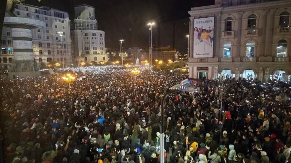 Faciada 59 kişi can vermişti... Üsküp'te protesto gösterisi düzenlendi