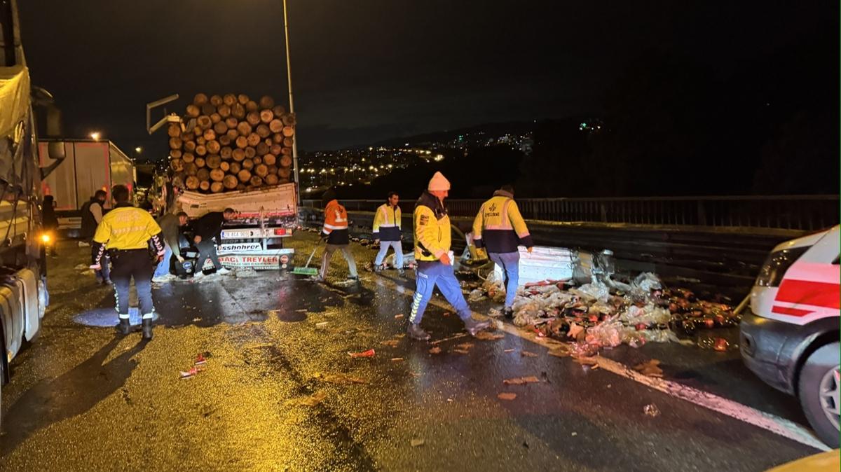 Anadolu Otoyolu'nda zincirleme trafik kazas: Yol ulama kapand