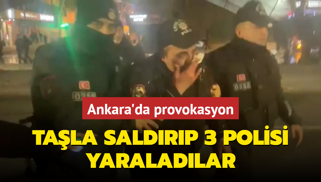 Ankara'da izinsiz gsteri yapan gruplar polise talarla saldrd