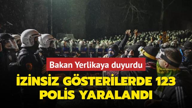 zinsiz gsterilerde 123 polis yaraland