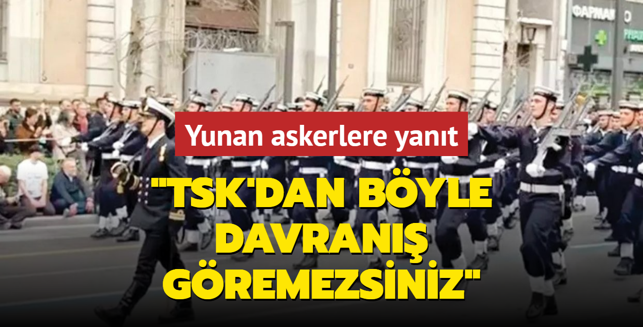 Yunan askerlerin kstah sloganna MSB'den yant: TSK'dan hibir zaman byle davran gremezsiniz
