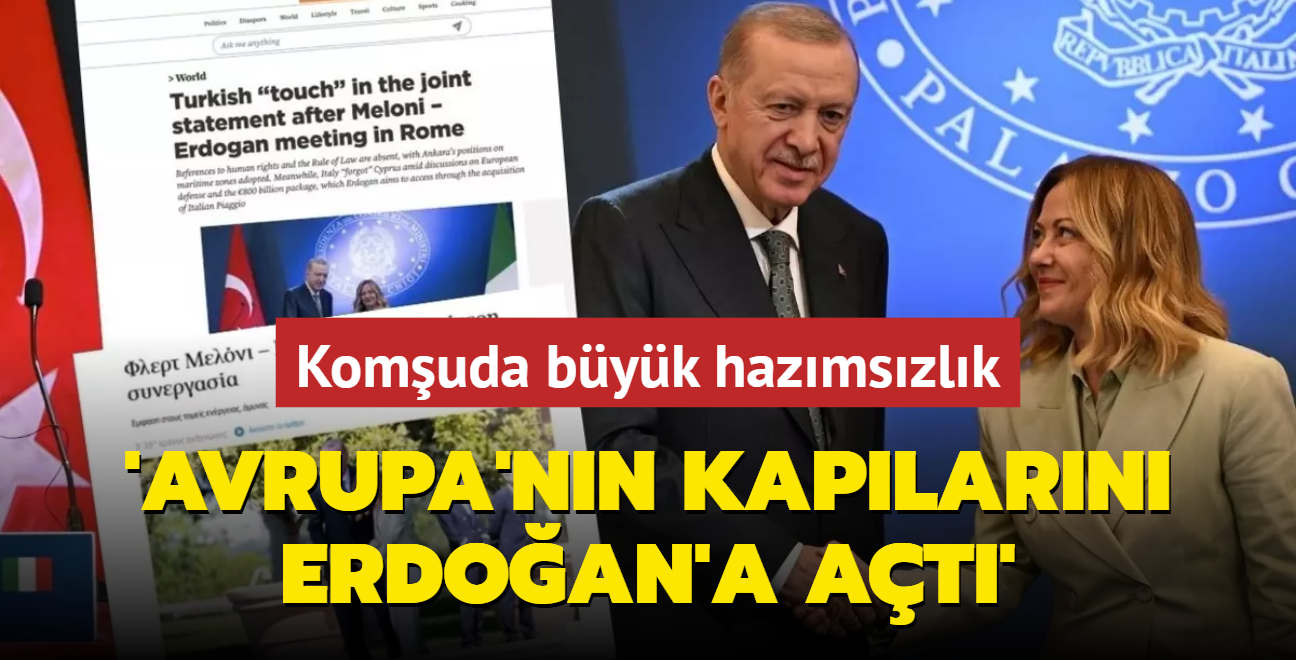 Komuda byk hazmszlk: Meloni, Erdoan'a Avrupa'nn kaplarn at