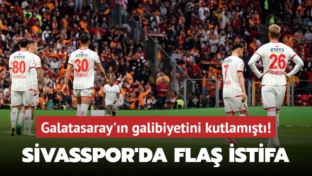 Galatasaray'n galibiyetini kutlamt! Sivasspor'da fla istifa