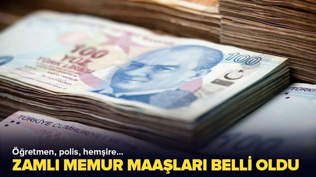 retmen, polis, hemire maa ne kadar oldu" te nvanlara gre zaml memur maalar