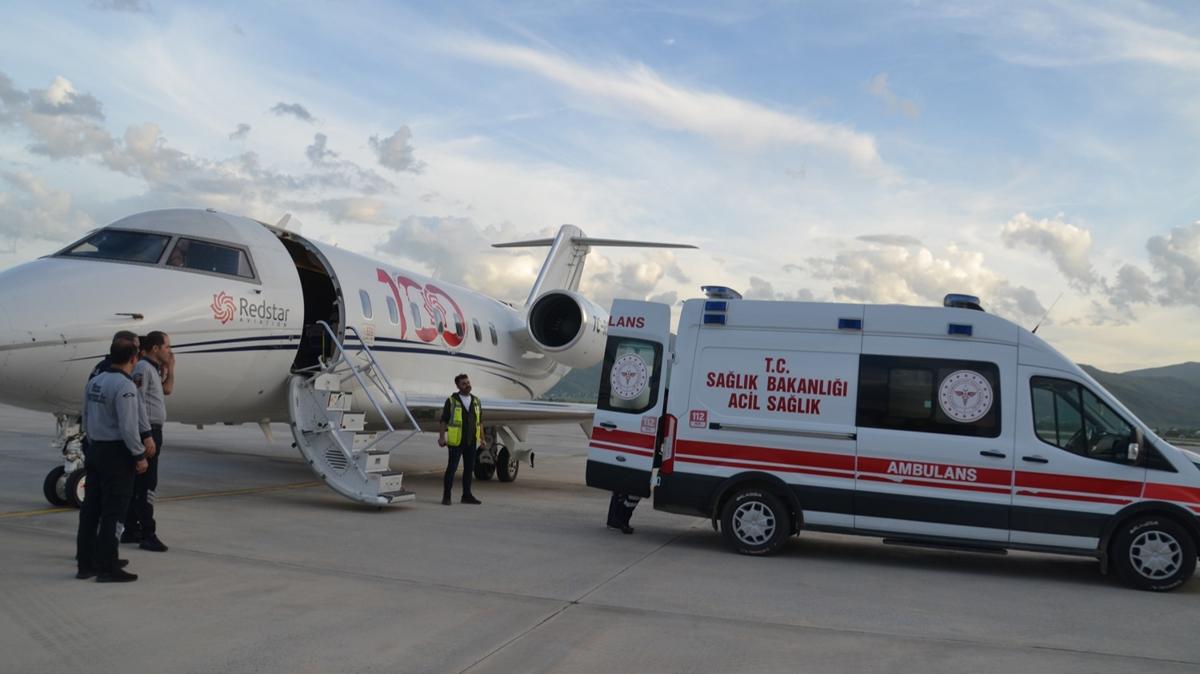 Mu'ta ambulans uak 7 aylk bebek iin havaland
