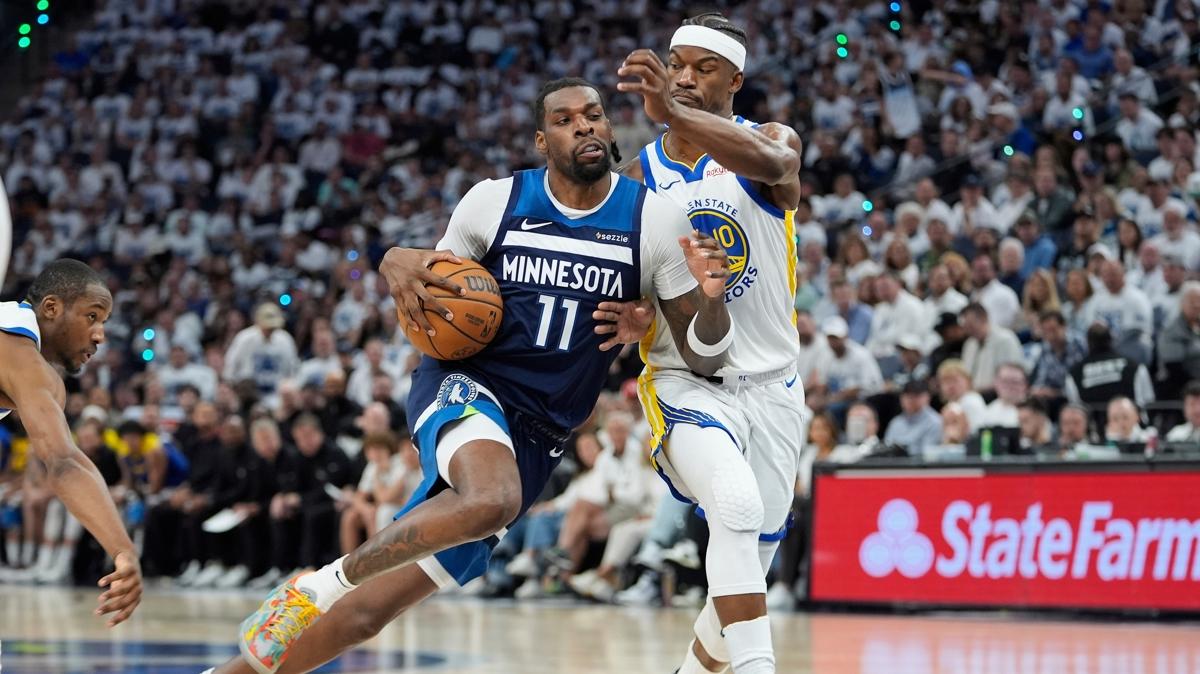 Minnesota Timberwolves, Golden State Warriors yenerek seriyi 1-1 yapt