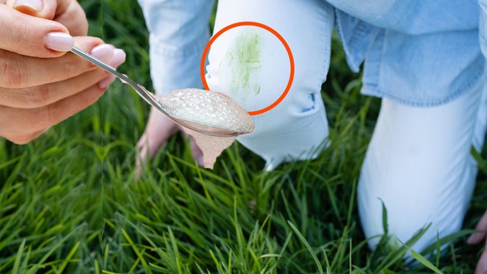 Çimen lekesini çıkarmak bu kadar kolay! 1 damla yetiyor