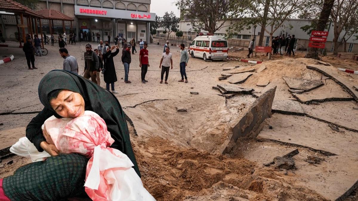 Hastaneye snak delici bomba! Gazze'de yine soykrm