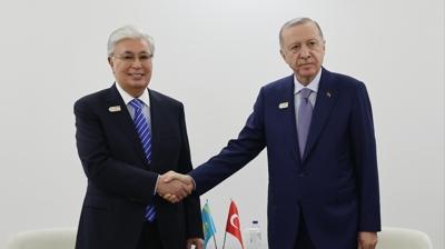 Bakan Erdoan, Tokayev ile grt