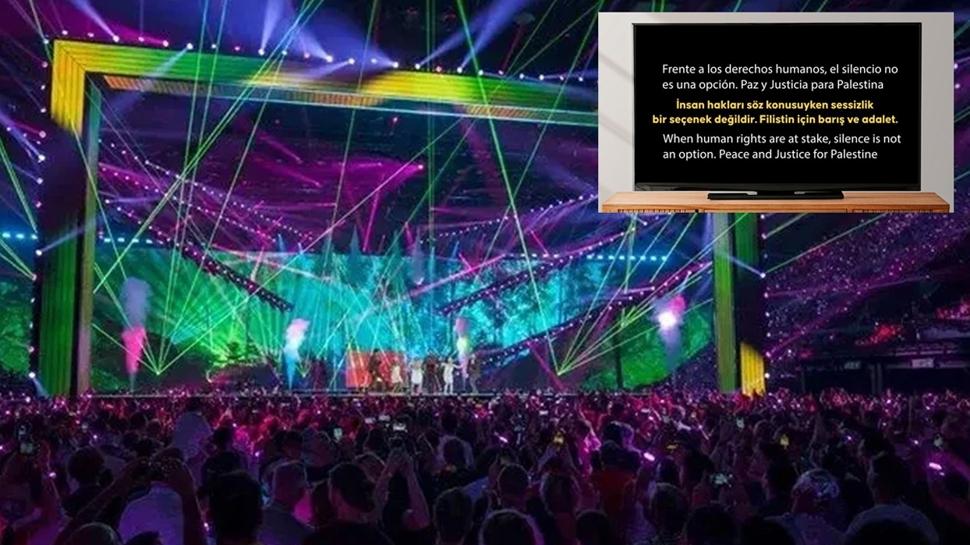 Eurovision'da gerginlik... spanya'nn Filistin mesaj Avrupa'y kzdrd
