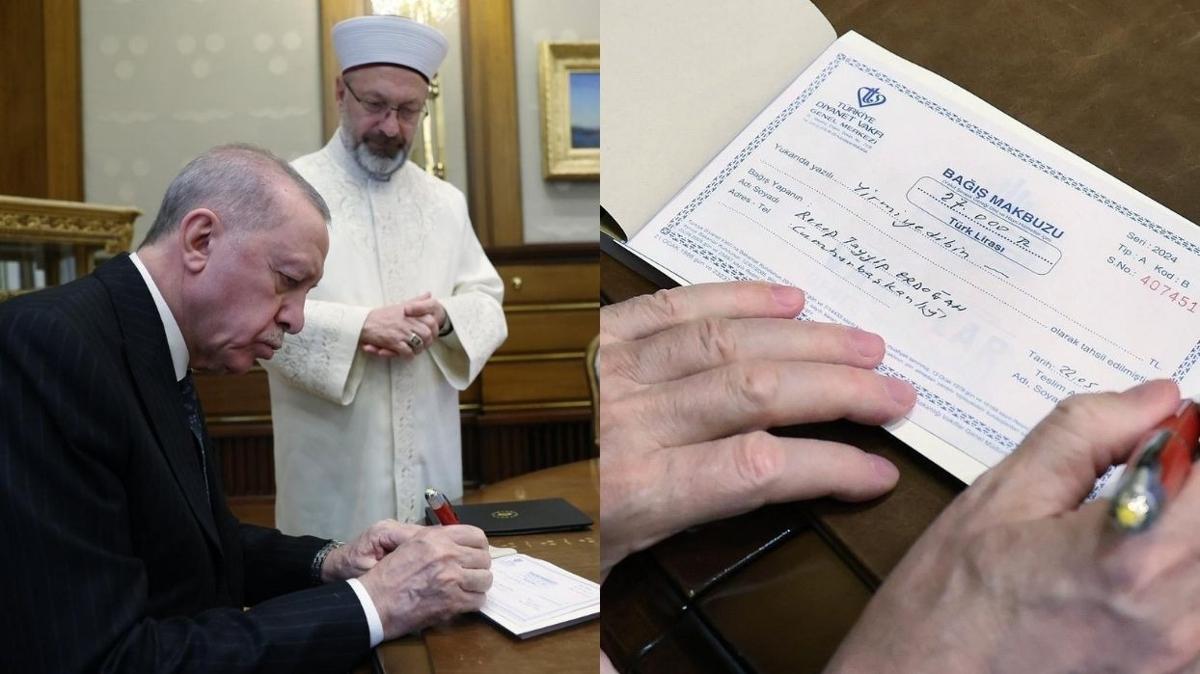 Bakan Erdoan'dan Trkiye Diyanet Vakf'na kurban ba