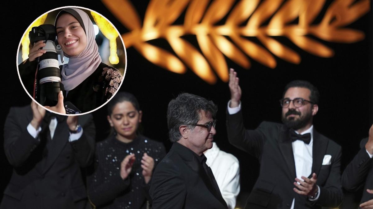 Cannes'da Gazze'deki dehet susturulamad! Trende Filistinli Fatma detay dikkat ekti