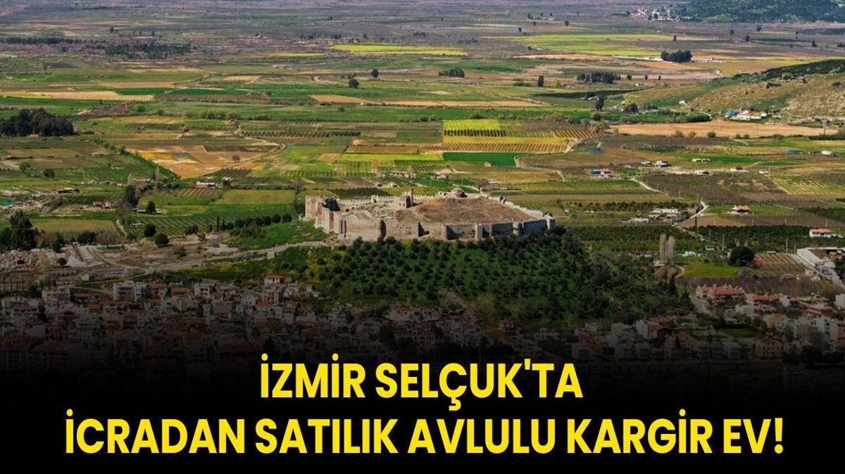 zmir Seluk'ta icradan satlk avlulu kargir ev!