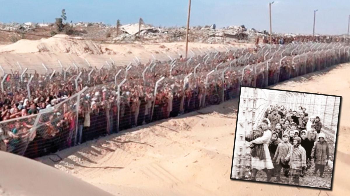 Nazi kamp 80 yl sonra Gazze'de! Sembol fotorafa benzetildi