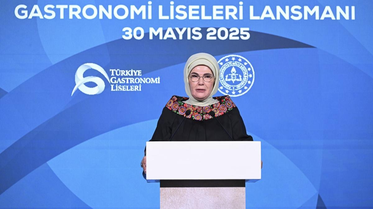 Emine Erdoan'dan Trkiye Gastronomi Liseleri Projesi'ne ilikin paylam