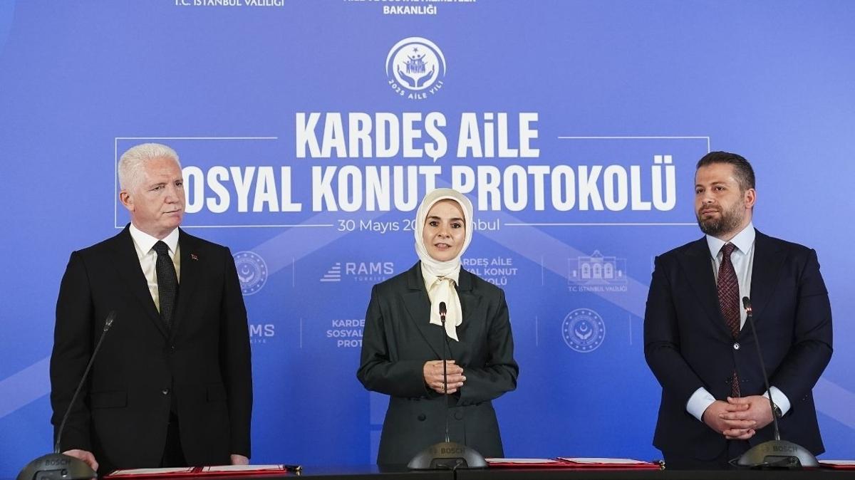 "Karde Aile Sosyal Konut Protokol" kapsamnda yetim ve kszlere sosyal konut ina edilecek