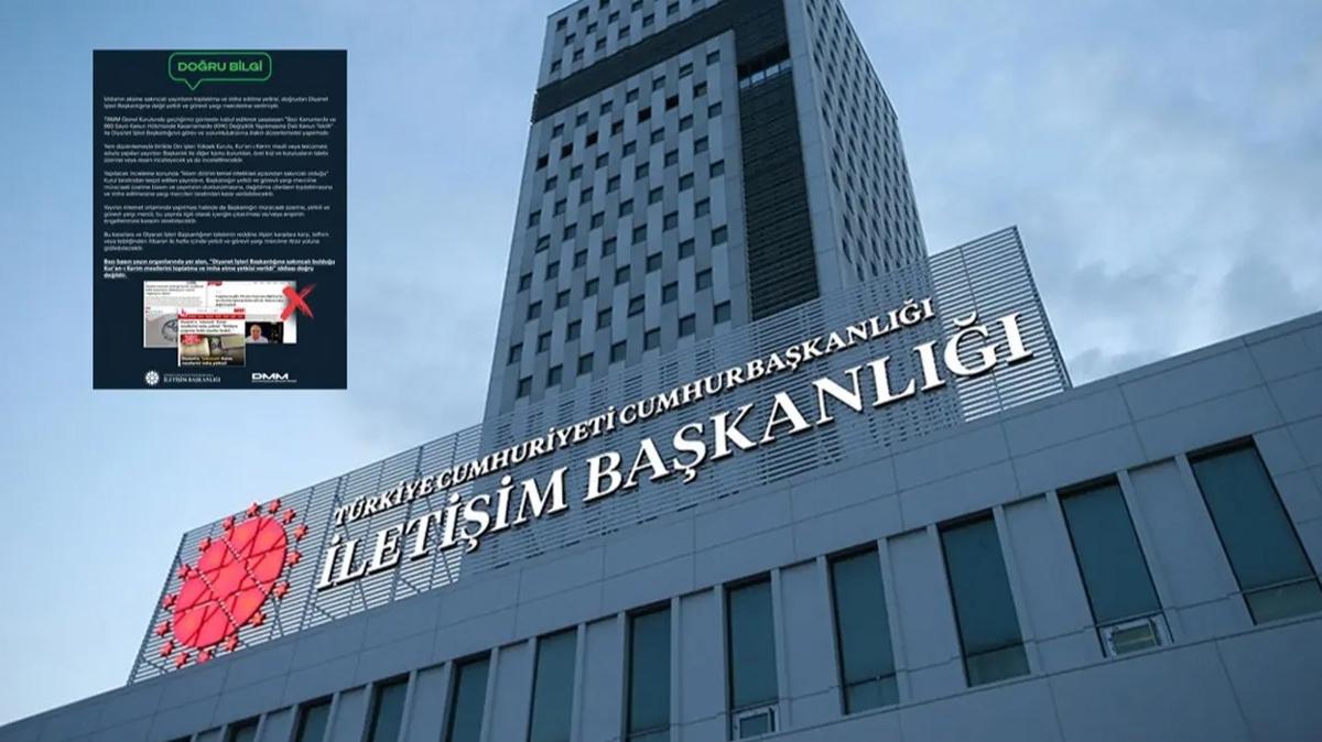 DMM, "Diyanet'e Kur'an- Kerim meallerini toplatma ve imha yetkisi verildi" iddiasn yalanlad