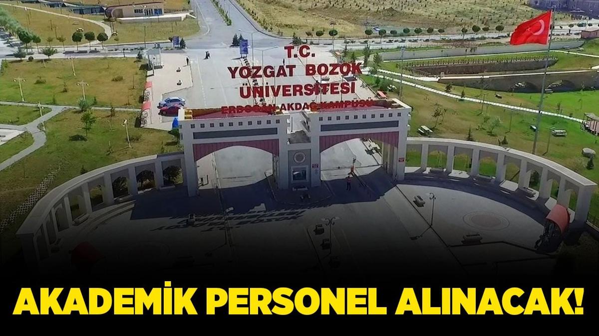 Bozok niversitesi Akademik Personel alacak!