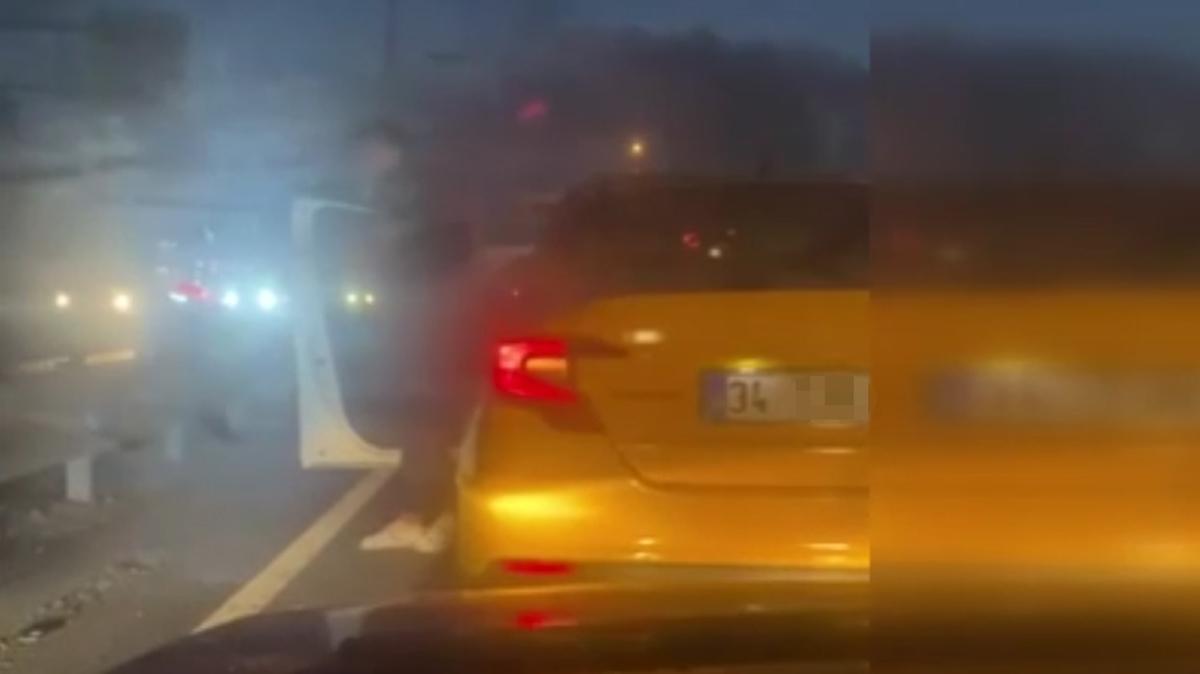 stanbul'da trafik magandal! nn kesti yetmedi saldrd