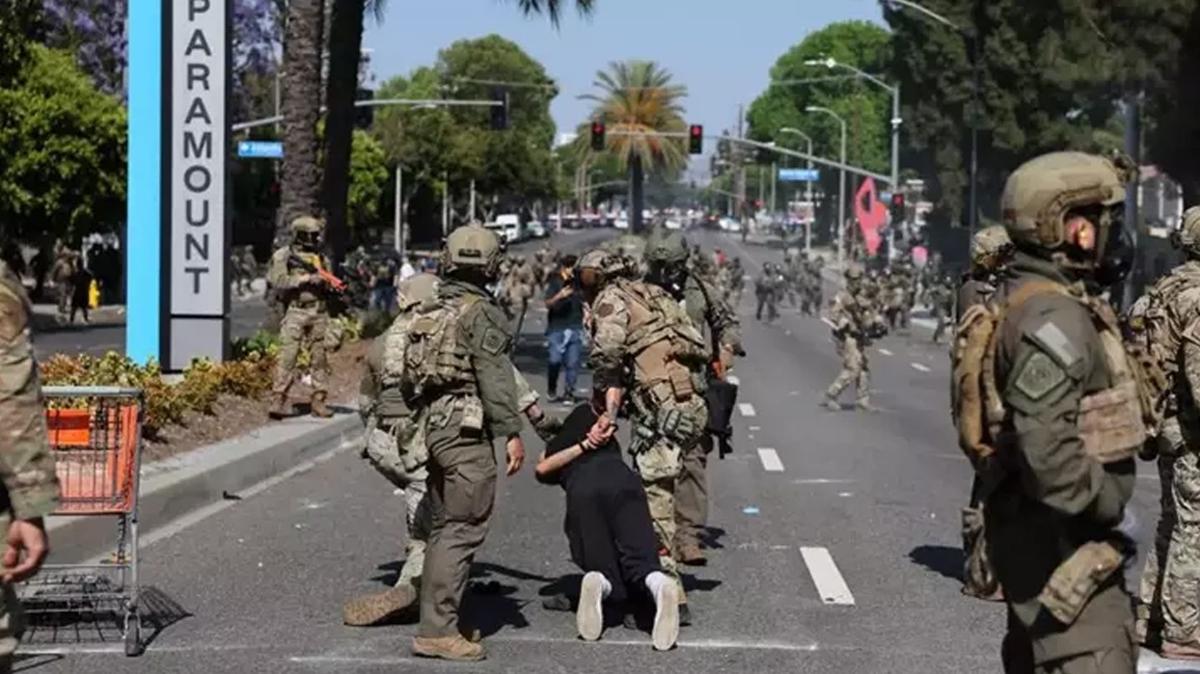 ABD'de gmen krizi byyor... Federal askerler Los Angeles'ta!