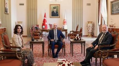 TBMM Bakan Kurtulmu, DEM'li Koyiit ve Temelli'yi kabul etti