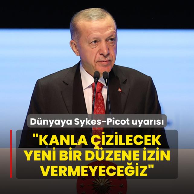 Bakan Erdoan'dan uluslararas camiaya Sykes-Picot uyars: Kanla izilecek yeni bir dzene izin vermeyeceiz