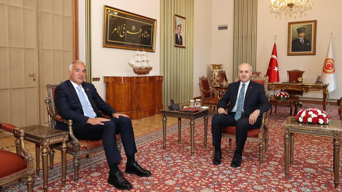 TBMM Bakan Kurtulmu, Bakan Ersoy ile bir araya geldi
