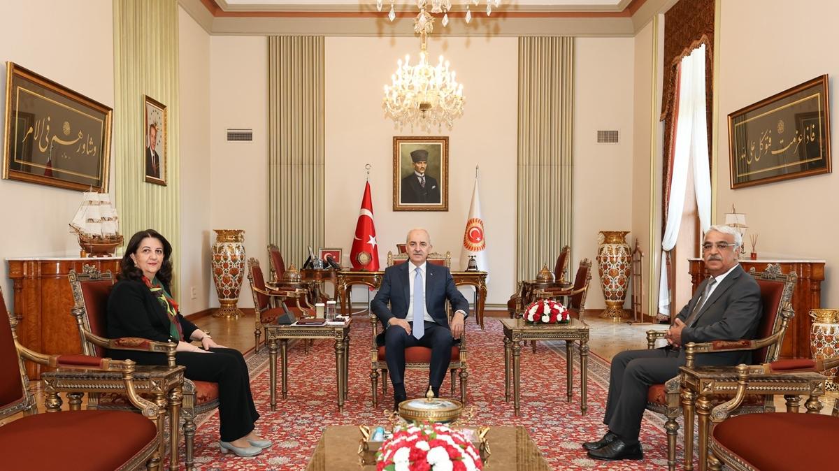 TBMM Bakan Kurtulmu DEM heyeti ile grt