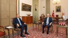 TBMM Bakan Kurtulmu, Bakan Yerlikaya ile grt