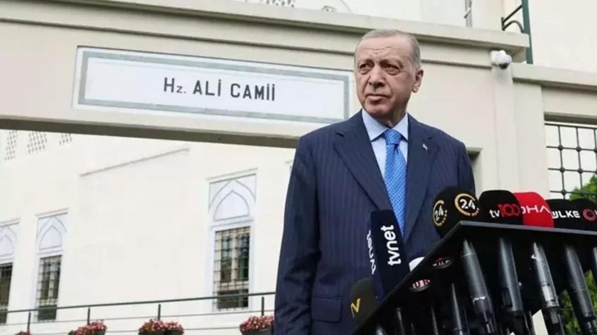 Bakan Erdoan cuma namazn Hz. Ali Camisi'nde kld