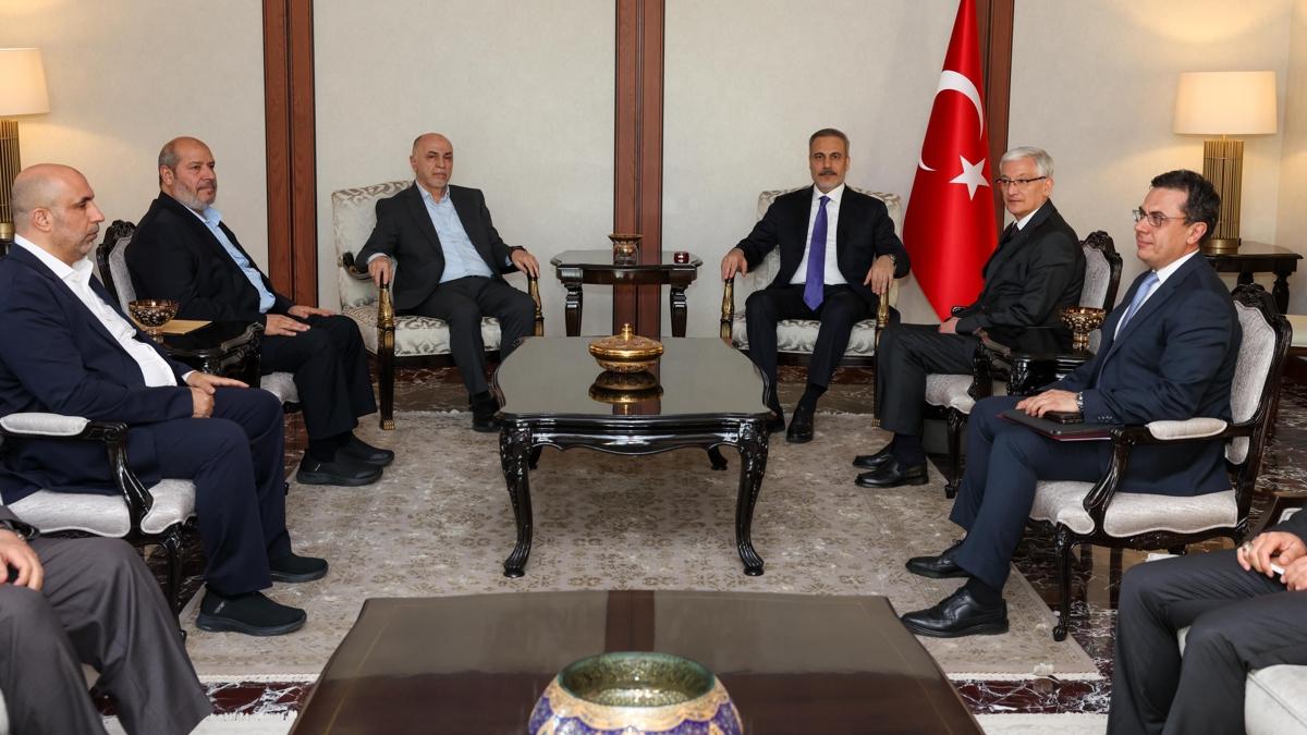 Ankara'da kritik toplant... Bakan Fidan, Hamas heyetiyle grt