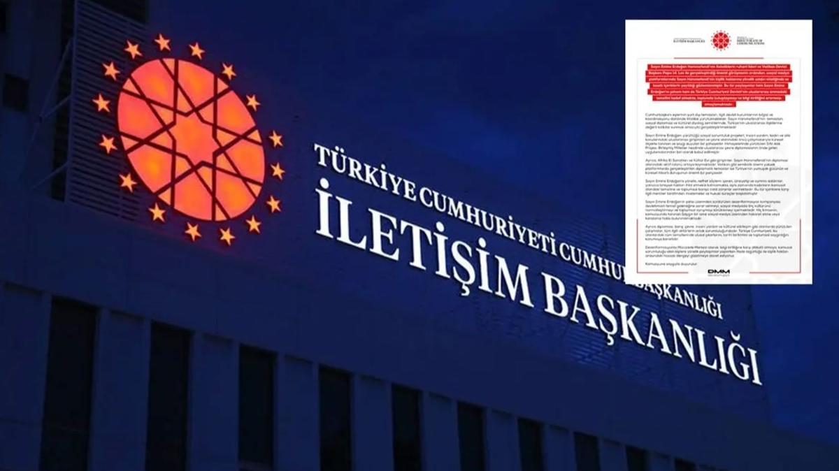 DMM, Emine Erdoan'a ynelik provokasyonlara geit vermedi: tibar suikastna hukuki sre