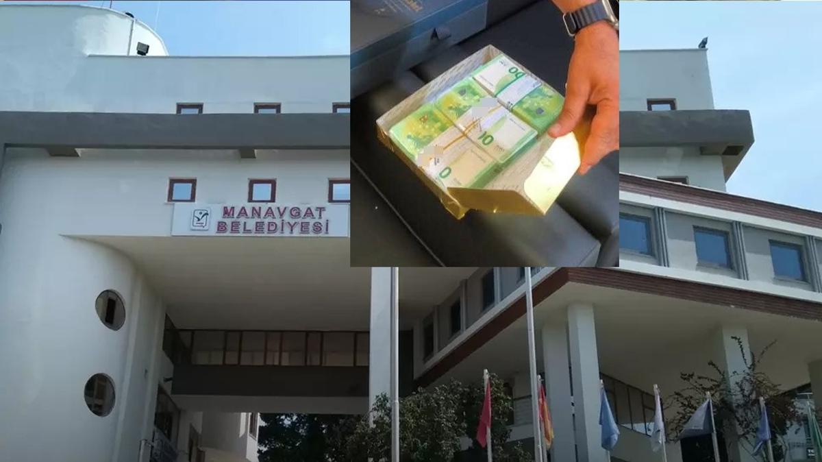 Manavgat Belediyesi'nde rvete sust operasyon... Paralar baklava kutusundan kt